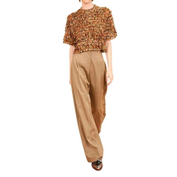 NEW ULLA JOHNSON carmella blouse in tiger's eye